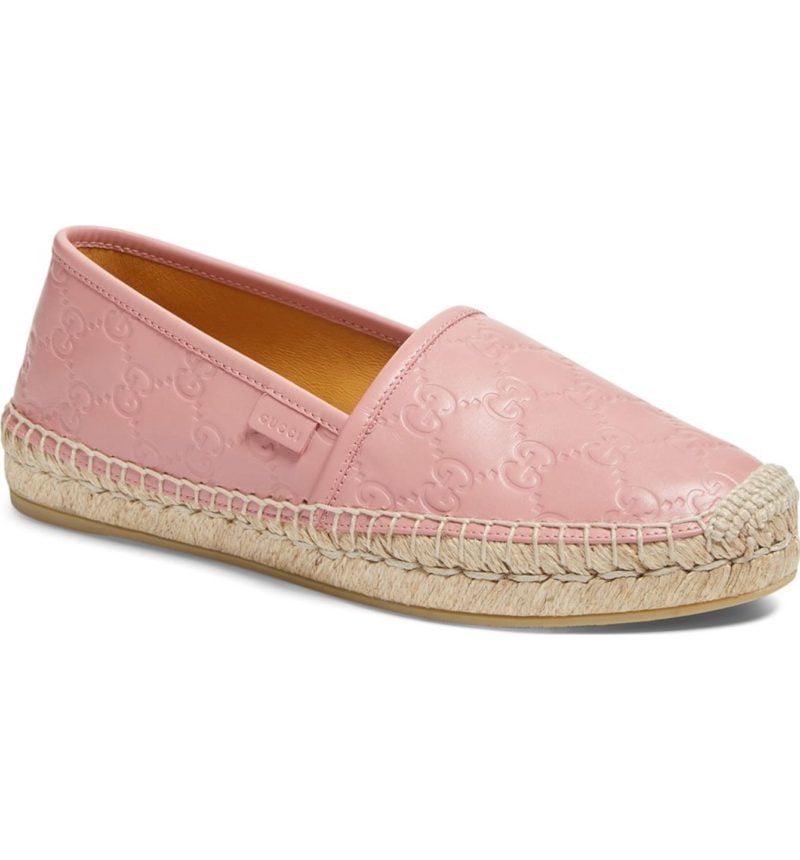 GUCCI Pilar Espadrille Flat Pink Leather espadrilles summer 2017