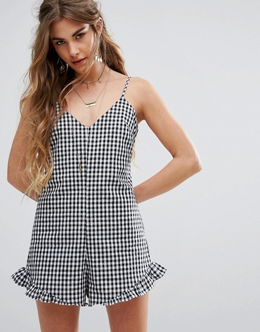 Honey Punch Cami Romper In Gingham romper spring summer 2017