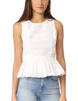 J.O.A. Lace Mix Top White lace tops spring 2017