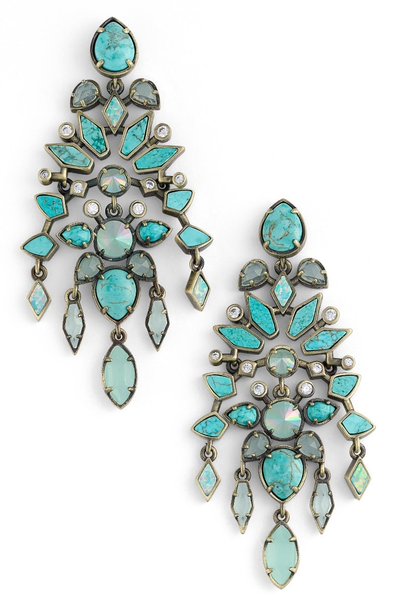 KENDRA SCOTT Aryssa Statement Earrings Turquoise Zlge Antique Brass Nordstrom half yearly sale