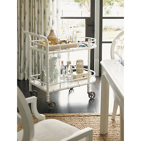 Lexington Home Brands Warwick Bamboo Bar Cart White faux bamboo bar carts 