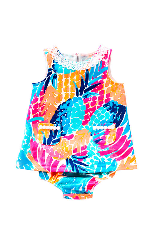 Lilly Pulitzer BABY LILLY SHIFT Dress Multi Goombay Smashed Reduced lace dresses for baby girls