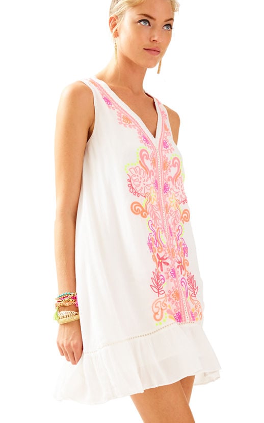 Lilly Pulitzer THALIA DRESS Resort White Sunseekers Embroidery casual embroidered dresses summer 2017
