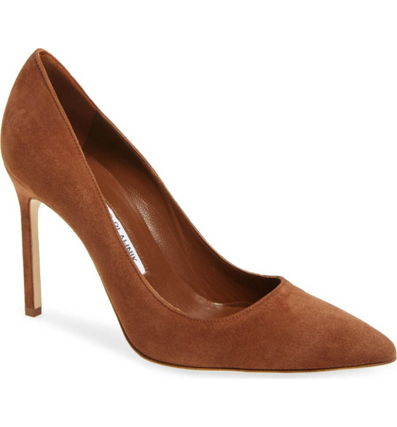 MANOLO BLAHNIK 'BB' Pointy Toe Pump Tan Suede Nordstrom half yearly sale