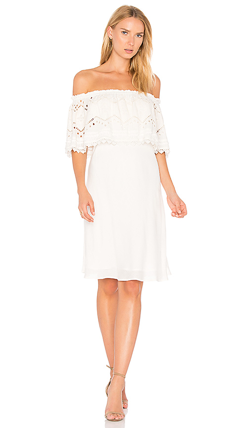 MARIA STANLEY X REVOLVE MARIE OFF THE SHOULDER DRESS Salt Eyelet white off the shoulder dresses summer