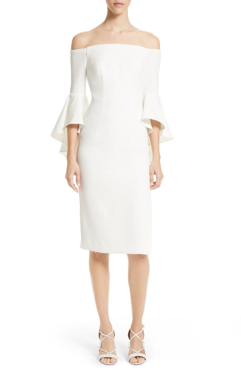 MILLY Selena Off the Shoulder Midi Dress White off the shoulder dresses summer 2017