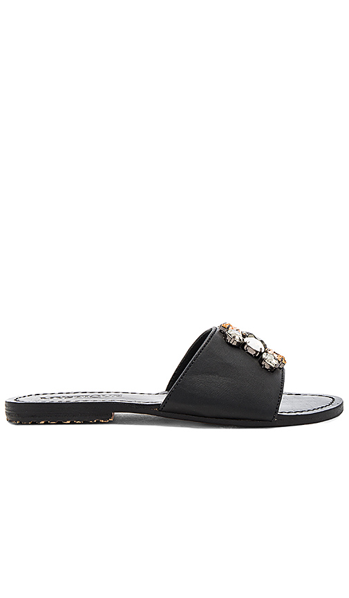 MYSTIQUE Slide Sandals Black Embellished revolve almost summer sale