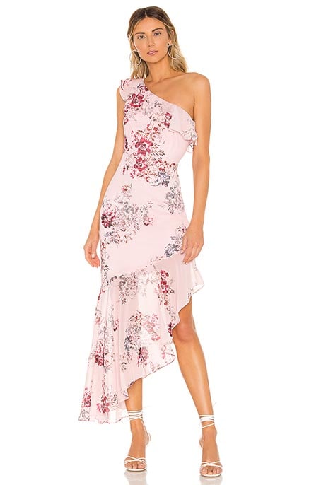 Michael Costello x REVOLVE Cole Dress Pink Floral print wedding guest maxi dresses