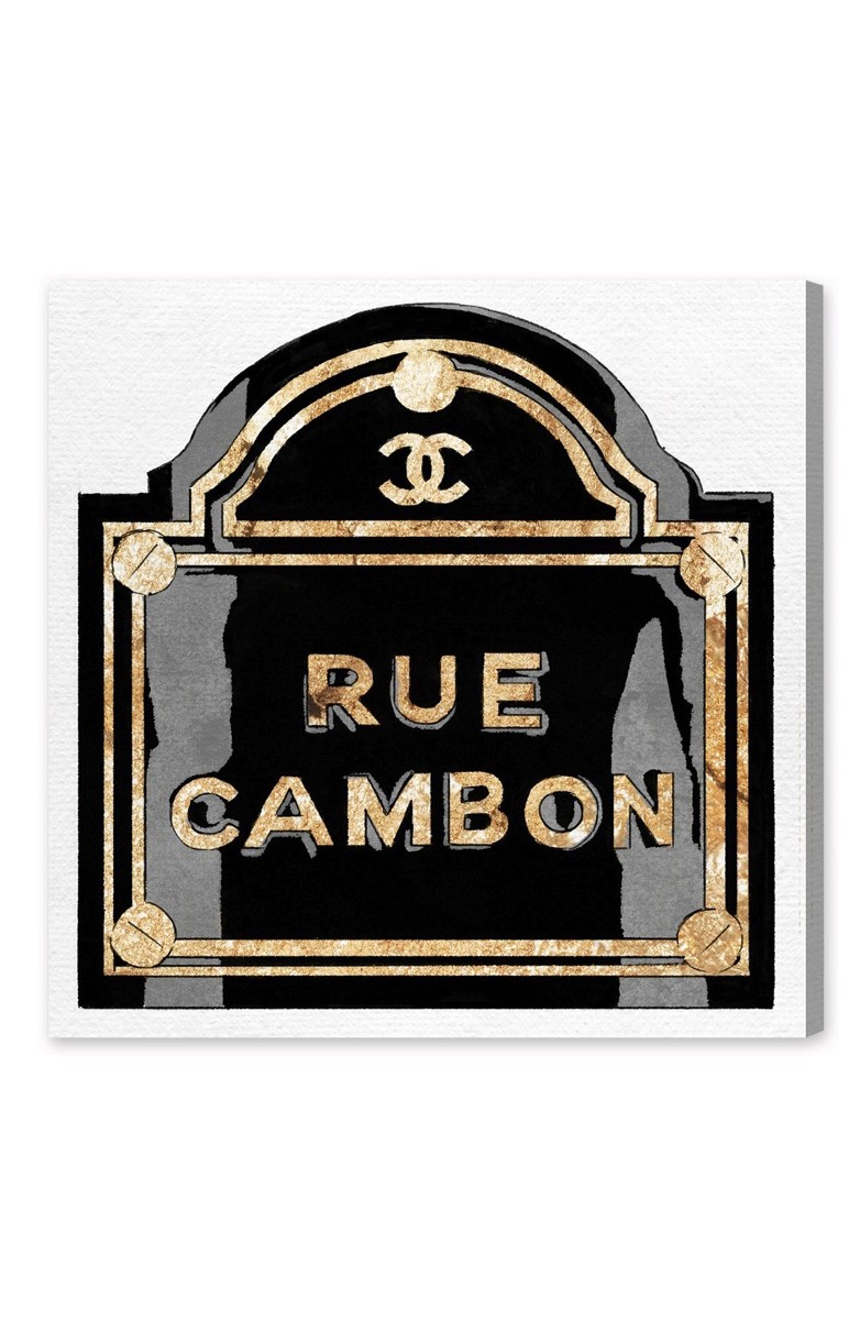 Oliver Gal Rue Cambon Chanel Canvas Wall Art White Black Nordstrom half yearly sale