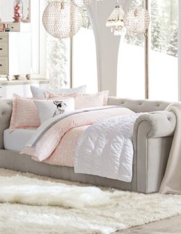PBteen Cushy Tufted Roll-Arm Daybed pottery barn teen pbteen memorial day sale