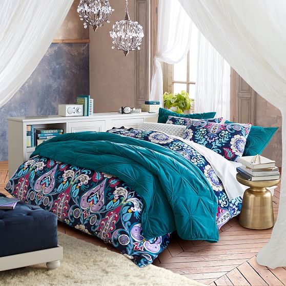 PBteen Jewel Damask Flannel Duvet Cover + Sham pbteen memorial day sale