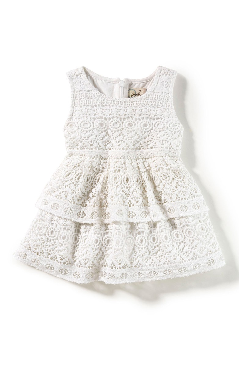 PEEK Tessa Tiered Lace Dress White lace dresses for baby girls