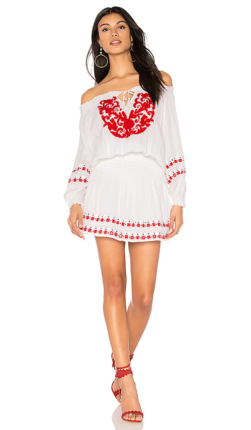 PIPER Sarah Off The Shoulder Embroidered Dress White  casual embroidered dresses summer 2017