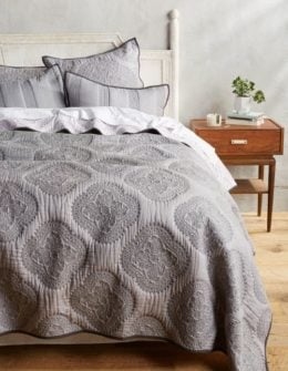 Peonia Coverlet Dark Grey Anthropologie memorial day sale