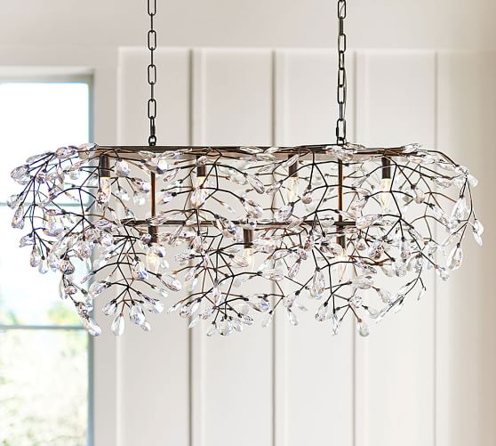 Pottery Barn BELLA CRYSTAL RECTANGULAR CHANDELIER pottery barn buy more save more sale memorial day