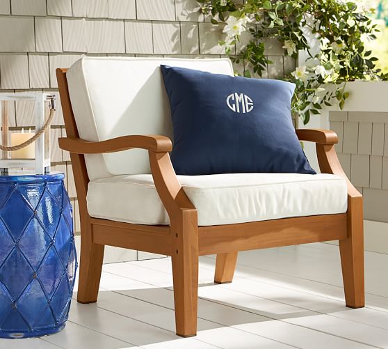 Pottery Barn HAMPSTEAD TEAK ARMCHAIR - HONEY pottery barn premier sale event