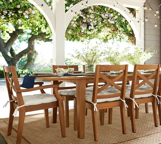 Pottery Barn HAMPSTEAD TEAK RECTANGULAR EXTENDING DINING TABLE - HONEY pottery barn premier sale event