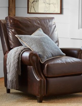 Pottery Barn JAMES LEATHER RECLINER pottery barn sale