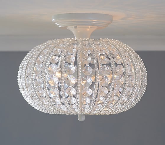 Pottery Barn Kids Clear Acrylic Round Flushmount Chandelier pottery barn kids memorial day sale