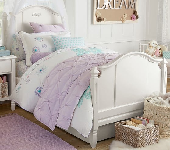 Pottery Barn Kids Madeline Bed Molded Floral Detail Headboard Simply White pottery barn kids buy more save more sale