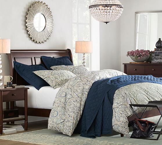 Pottery Barn MACKENNA PAISLEY DUVET COVER & SHAM - BLUE eco-friendly pottery barn premier sale event