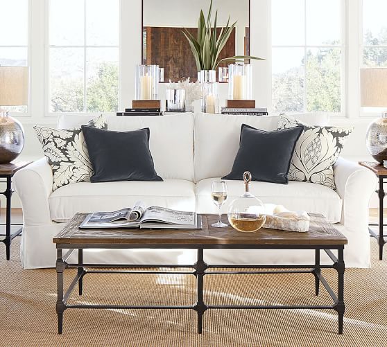 Pottery Barn PB COMFORT ROLL ARM SLIPCOVERED SOFA pottery barn premier event sale