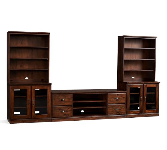 Pottery Barn PRINTER'S LARGE TV STAND SUITE pottery barn premier sale