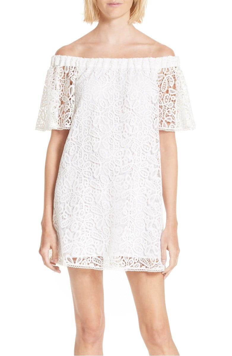 REBECCA MINKOFF Morongo Lace Minidress White Off the shoulder dresses summer 2017
