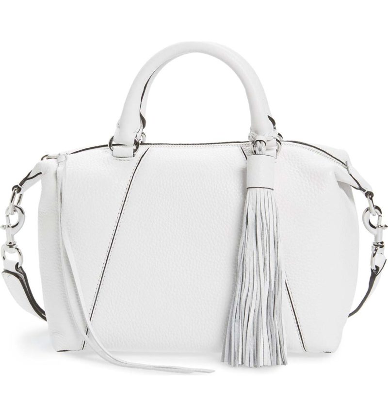 REBECCA MINKOFF Small Isobel Leather Satchel Optic White Silver Nordstrom half yearly sale