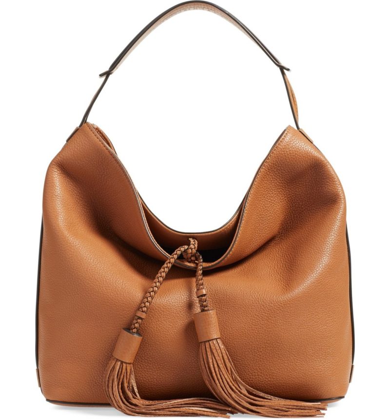 Rebecca Minkoff Isobel Tassel Leather Hobo Bag Almond Light Gold Hardware Nordstrom half yearly sale