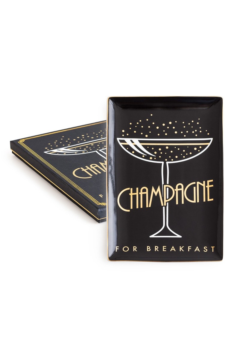 Rosanna Champagne for Breakfast Porcelain Trinket Tray Black Nordstrom half yearly sale