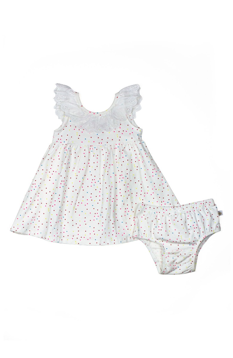 Rosie Pope Polka Dot Eyelet Dress White lace dresses for baby girls
