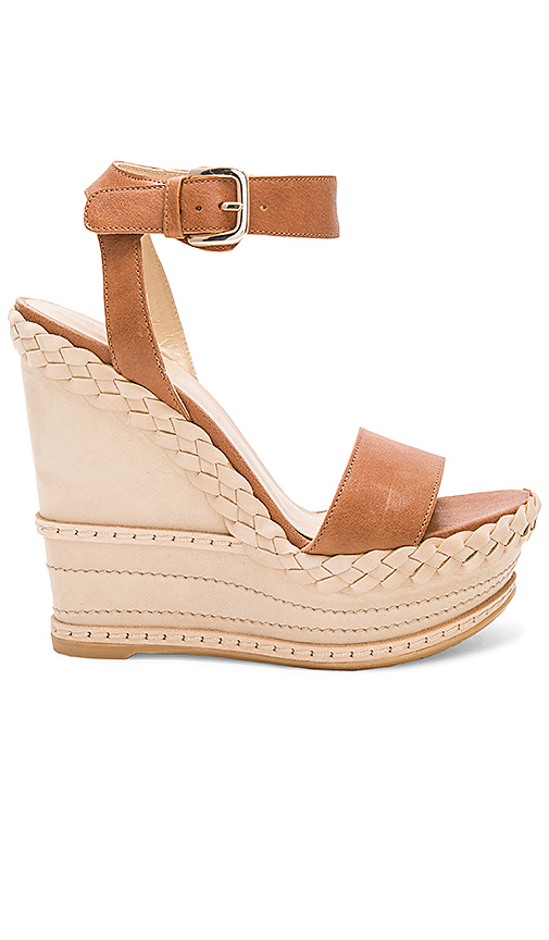 STUART WEITZMAN Lets Dance Wedge Sandals Adobe Nappa revolve almost summer sale