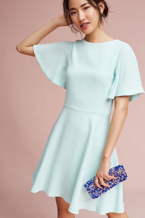 Shoshanna Lovisa Flutter Dress Mint Green fit and flare dresses spring summer