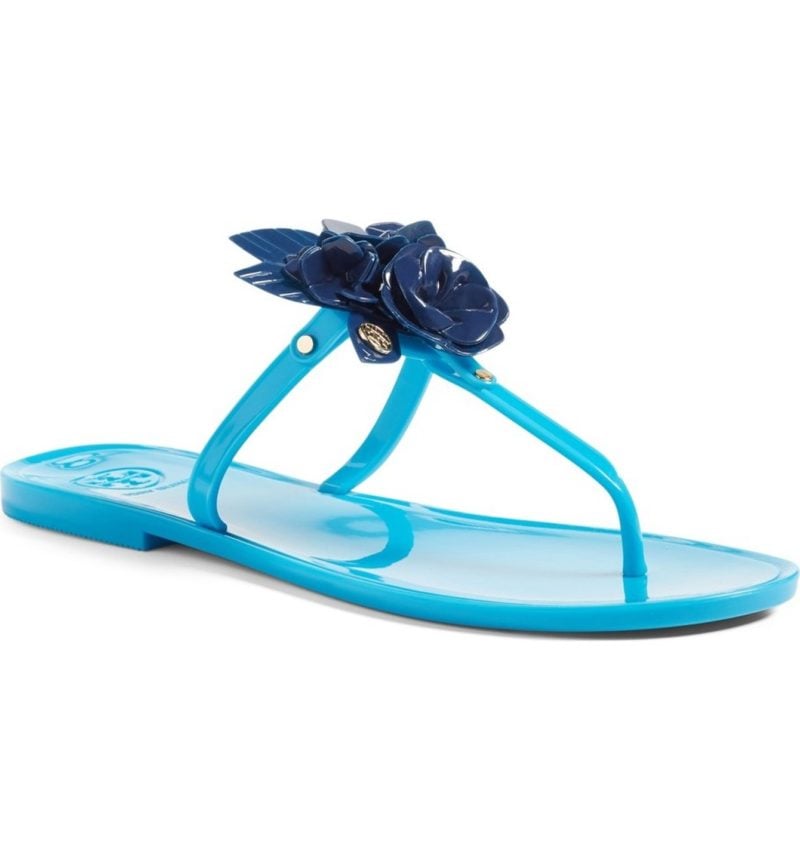 TORY BURCH Blossom Jelly Flip Flop Brilliant Blue Navy Sea Nordstrom half yearly sale