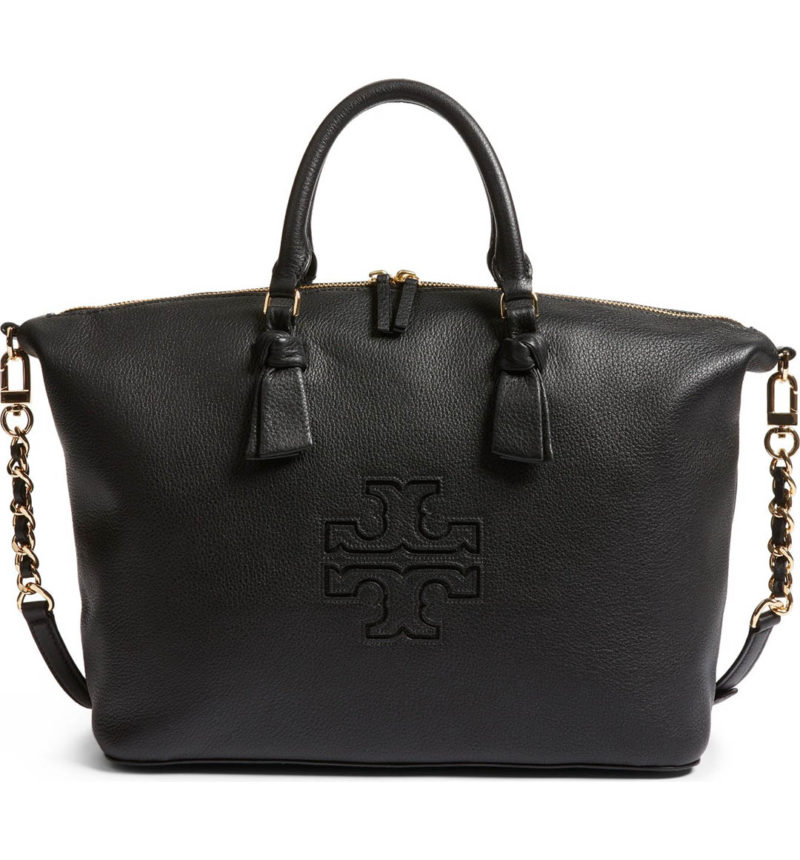 TORY BURCH Harper Slouchy Leather Satchel Black Nordstrom half yearly sale