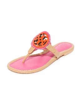 Tory Burch Miller Fringe Sandals Dusty Cypress Hibiscus Samba Shopbop sale