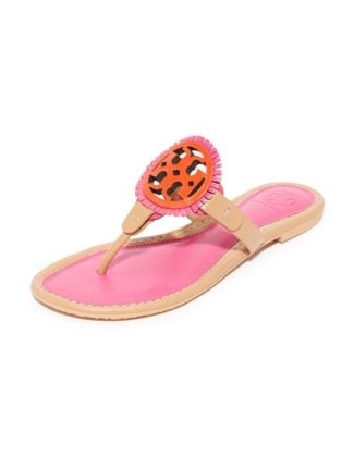Tory Burch Miller Fringe Sandals Dusty Cypress Hibiscus Samba Shopbop sale