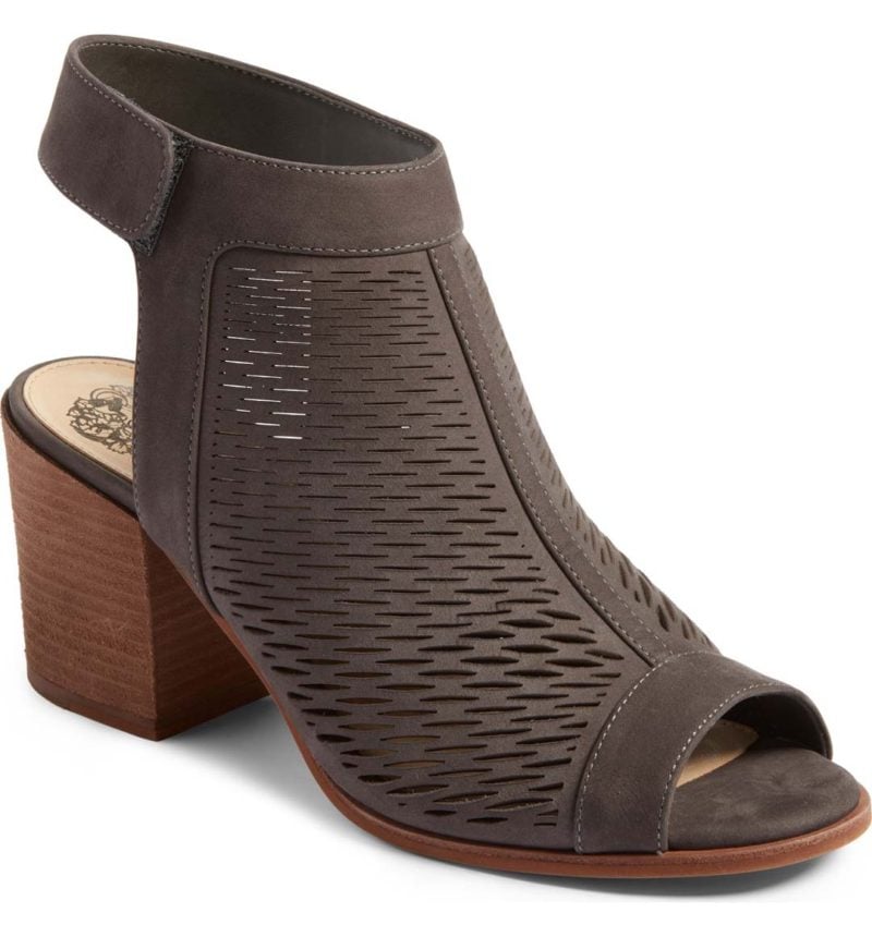 VINCE CAMUTO 'Lavette' Perforated Peep Toe Bootie Greystone Suede Nordstrom half yearly sale