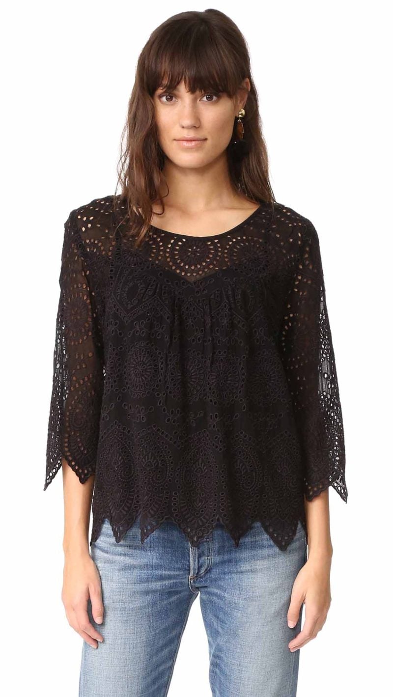 Velvet Binx Eyelet Top Black  eyelet tops under $100