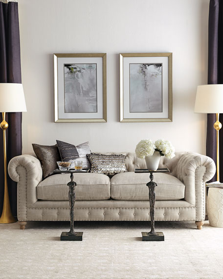 Warner Linen Collection 90" Sofa Na neiman marcus home sale