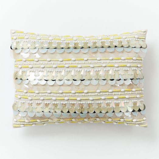 West Elm Beaded Sequin Stripe Pillow Cover Moroccan west elm 25% sale