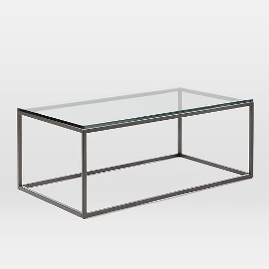 West Elm Box Frame Coffee Table - Glass/Antique Bronze west elm 25% sale