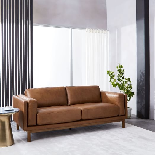 West Elm Dekalb Leather Sofa (85") Saddle Leather west elm 25% sale