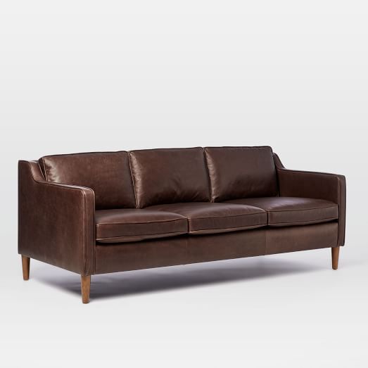 West Elm Hamilton Leather Sofa (81") Mocha west elm 25% sale