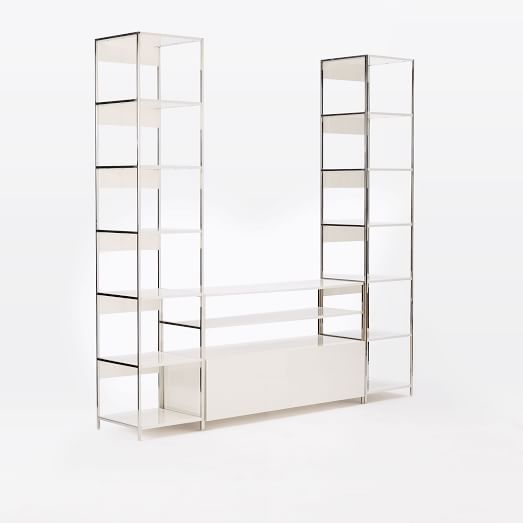 West Elm Lacquer Storage Media Console + Bookshelves west elm buy more save more sale 