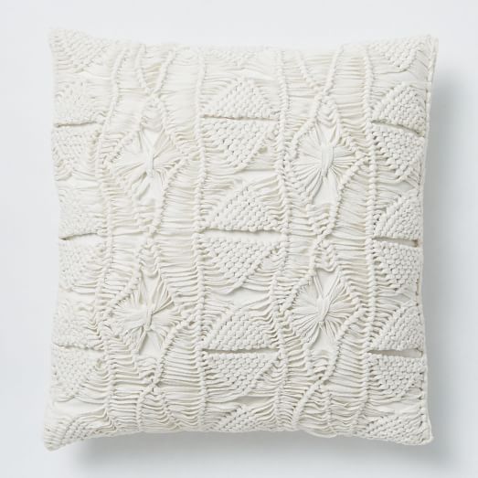 West Elm Macrame Diamond Pillow Cover - Stone White west elm 25% sale