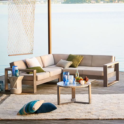 West Elm Portside 3-Piece Sectional Weathered Grey buy more save more sale memorial day