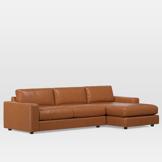 West Elm Urban Leather 2-Piece Chaise Sectional west elm 25% sale