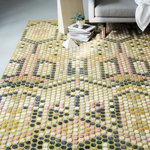 West Elm Villa Tile Rug - Pink Flamingo west elm 25% sale